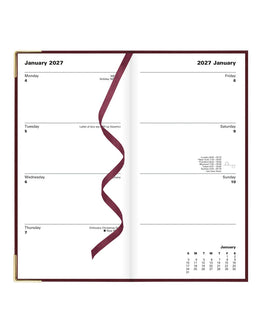 LETTS 2027 Classic Weekly Gold Corners 3x6 - Burgundy