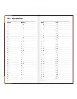 LETTS 2027 Classic Weekly Gold Corners 3x6 - Burgundy
