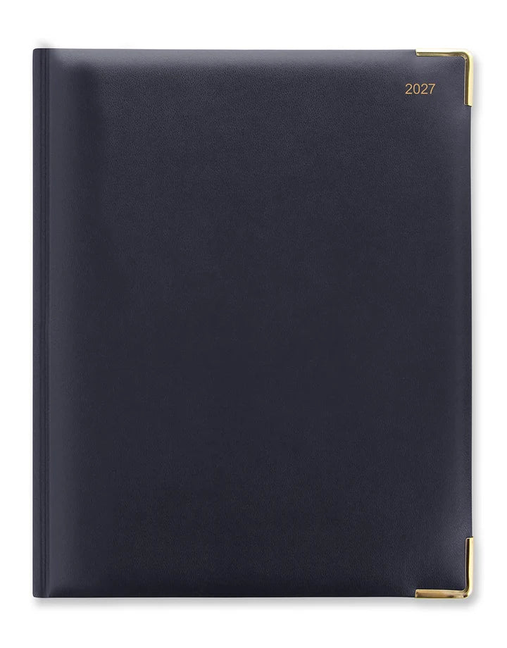Letts 2027 Classic Weekly Gold Corners 8X10 - Navy