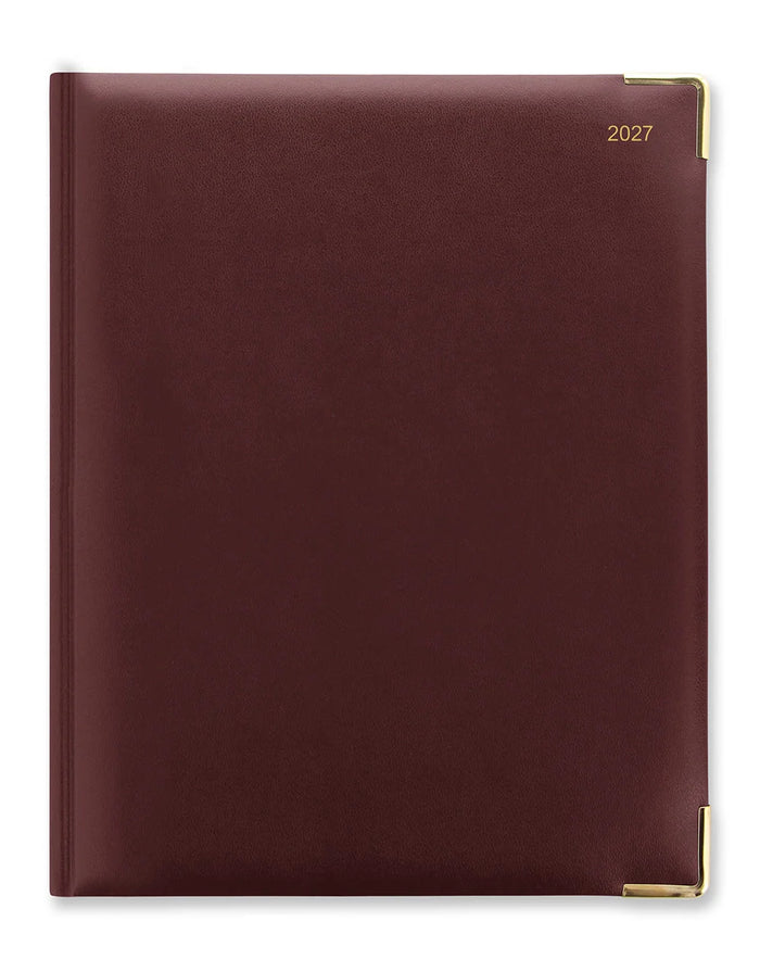 Letts 2027 Classic Weekly Gold Corners 8X10 - Burgundy