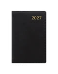 LETTS 2027 Belgravia Mini Pocket Week to View Leather Diary with Planners - English (Black)