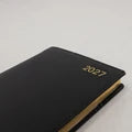 LETTS 2027 Belgravia Slim Week to View Leather Diary with Planners - English (Black)