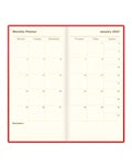LETTS 2027 Belgravia Slim Week to View Leather Diary with Planners - English (Red)