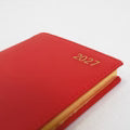 LETTS 2027 Belgravia Slim Week to View Leather Diary with Planners - English (Red)