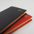 LETTS 2027 Belgravia Slim Week to View Leather Diary with Planners - English (Red)