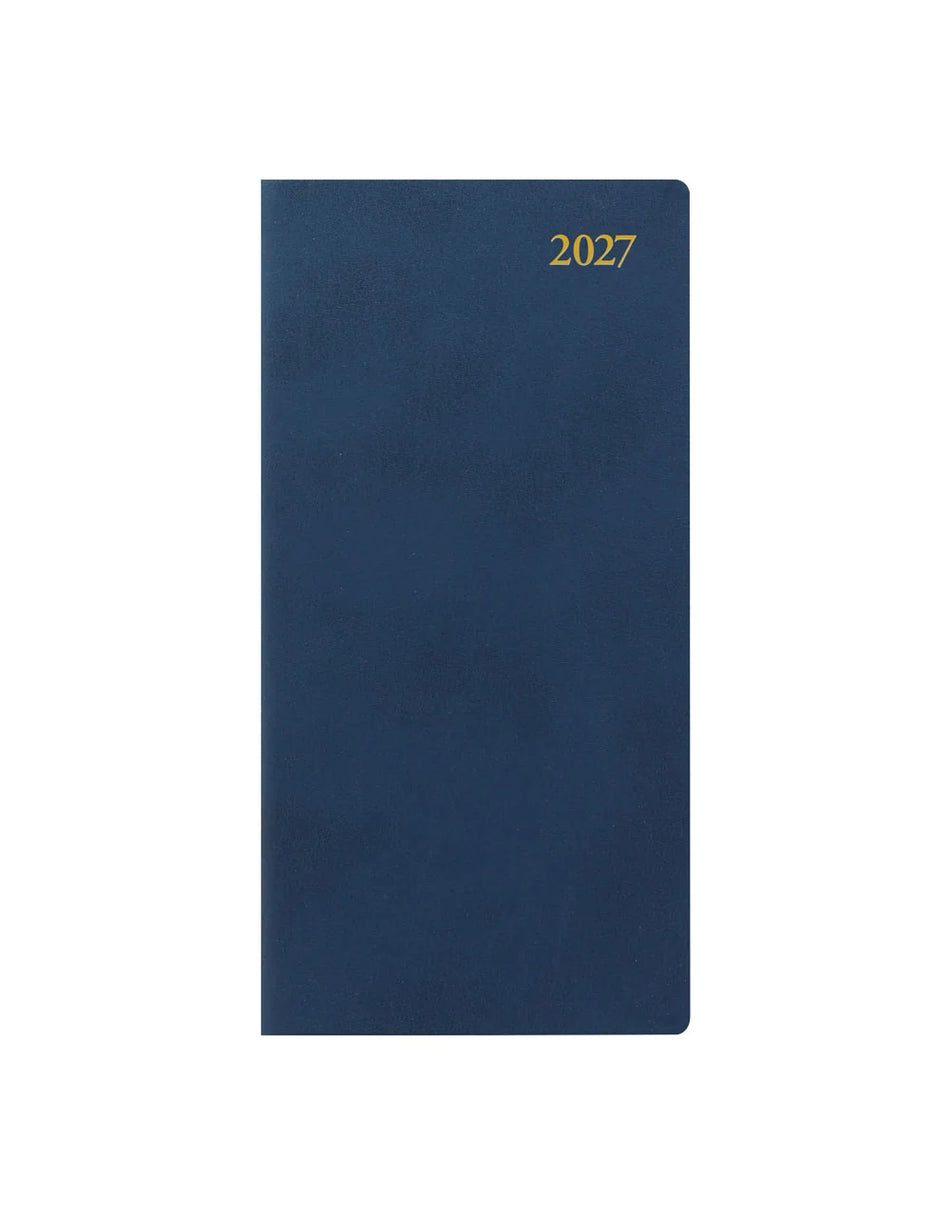 Letts Signature Slim Week to View Leather Diary with Planners 2027 - Blue