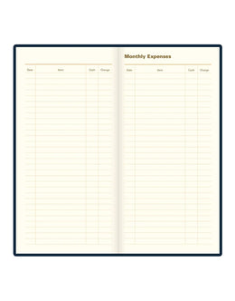 Letts Signature Slim Week to View Leather Diary with Planners 2027 - Blue