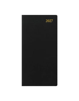 Letts Signature Slim Week to View Leather Diary with Planners 2027 - Black