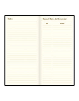 Letts Signature Slim Week to View Leather Diary with Planners 2027 - Black