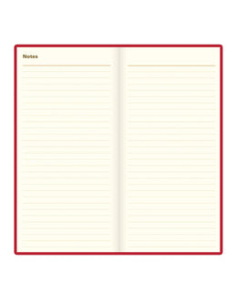 Letts Signature Slim Week to View Leather Diary with Planners 2027 - Red
