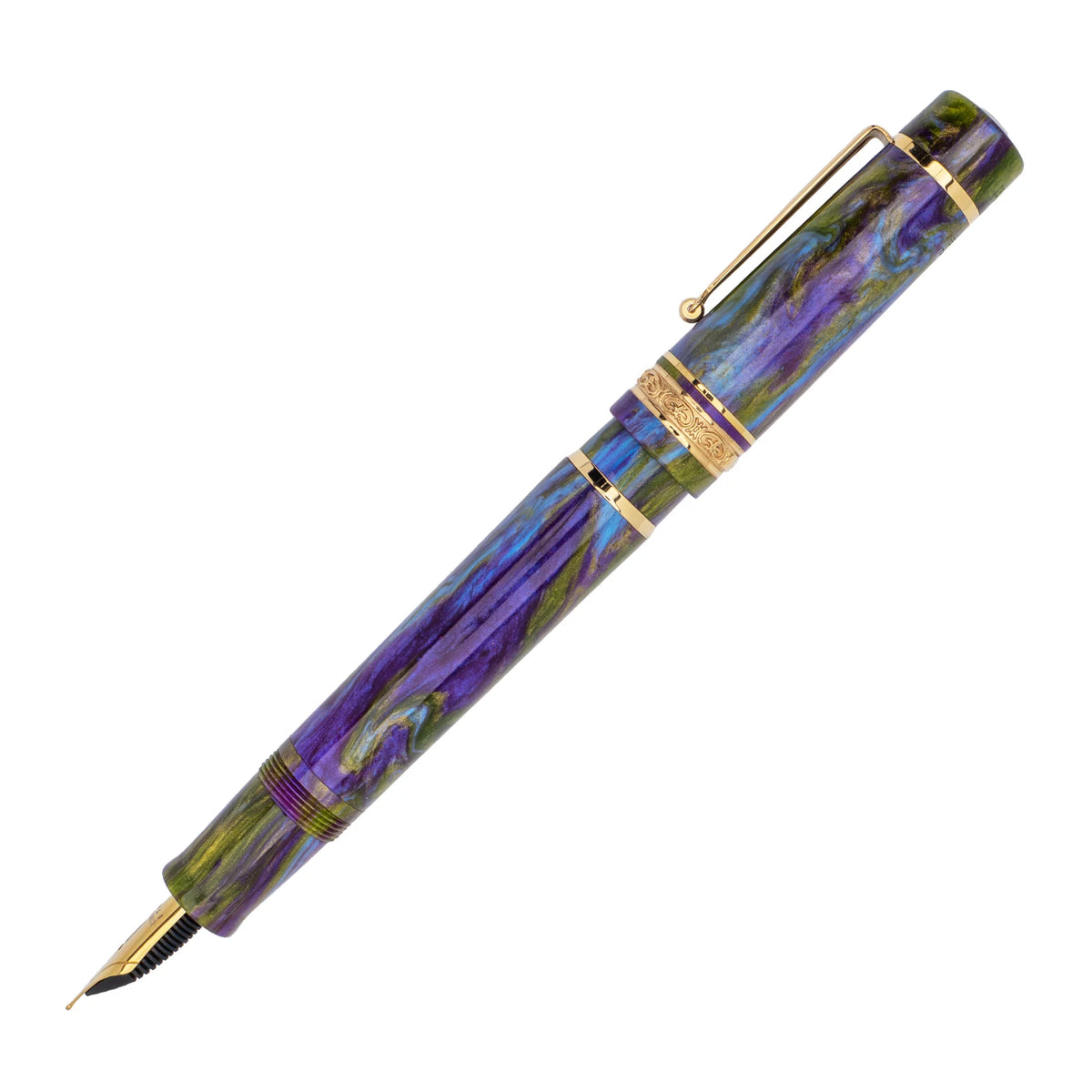 Delta DV Mid-Size Fountain Pen - Shiny Wisteria Walk with Gold Trim
