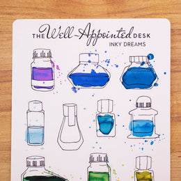 Inky Dreams Ink Bottle Sticker Sheet (24-013)