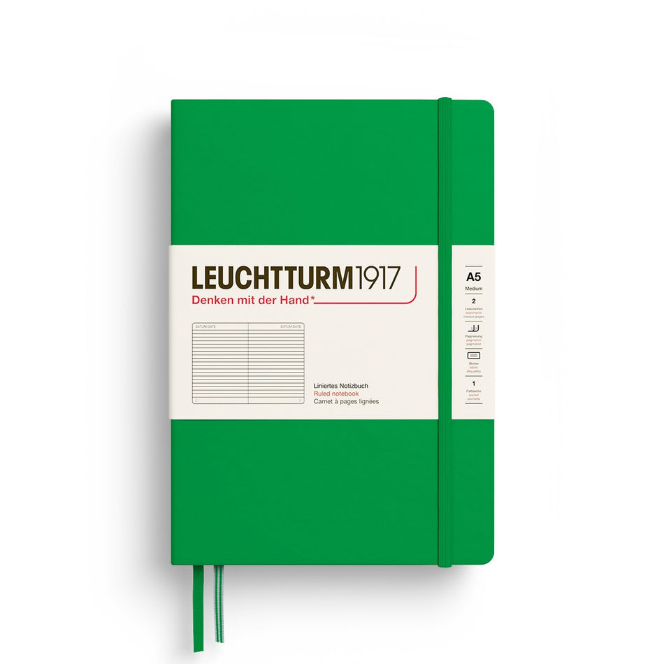 LEUCHTTURM1917 Notebook HC Medium (A5), 251 p, Ruled - Spring Leaf Green