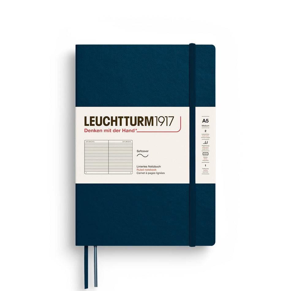LEUCHTTURM1917 Notebook SC Medium (A5), 123 p, Ruled - Deep Sea Blue