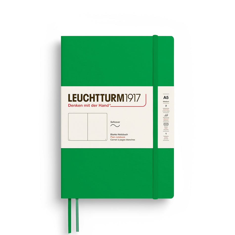 LEUCHTTURM1917 Notebook Softcover Medium (A5), 123 p, Plain - Spring Leaf Green