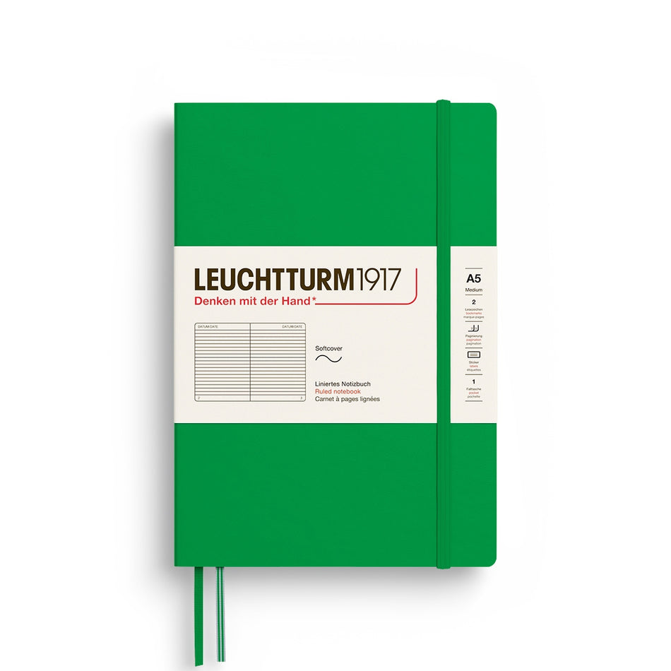LEUCHTTURM1917 Notebook SC Medium (A5), 123 p, Ruled - Spring Leaf Green
