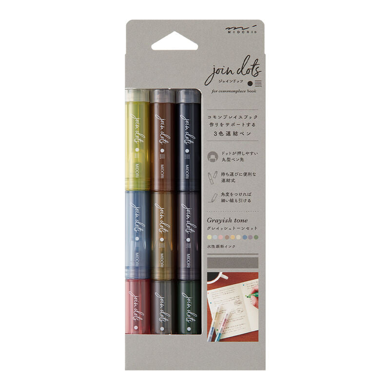 Midori Connecting Pen Join Dots - Grayish Tone