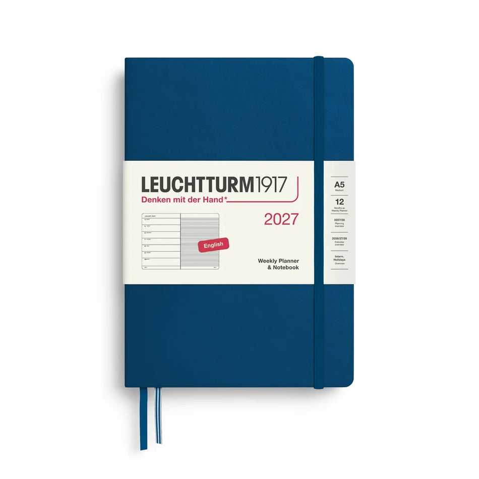 LEUCHTTURM1917 2027 A5 Weekly Planner & Notebook - Indigo