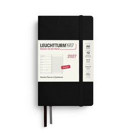 Leuchtturm1917 2027 A6 Weekly Planner & Notebook Pocket - Black