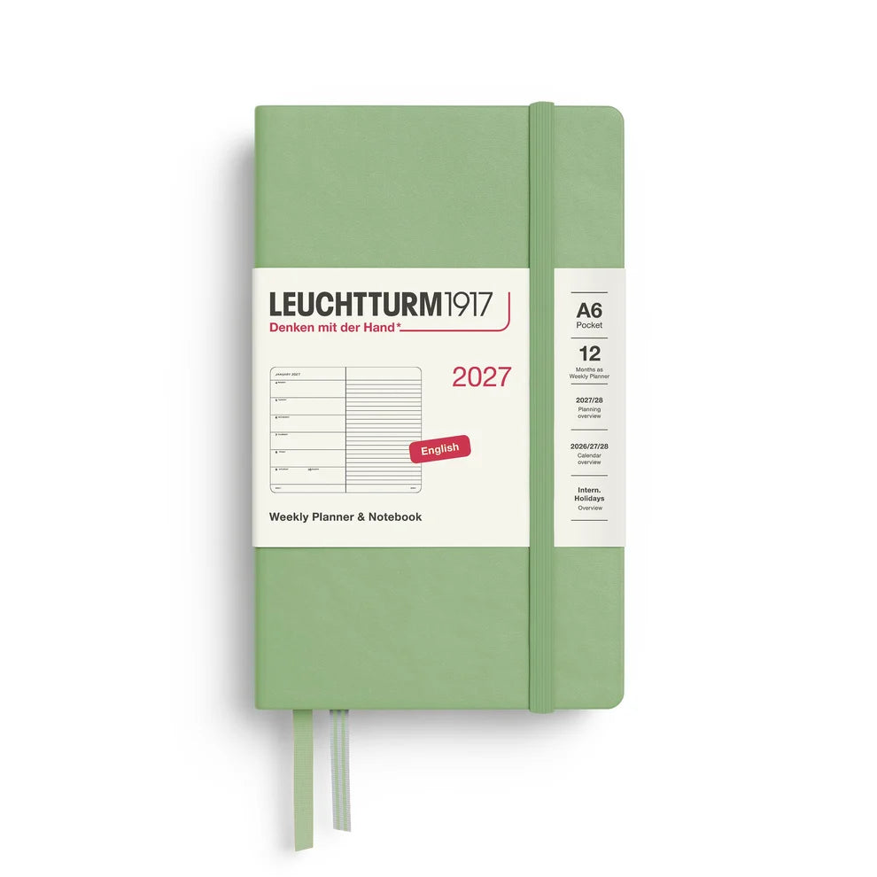 Leuchtturm1917 2027 A6 Weekly Planner & Notebook Pocket - Sage