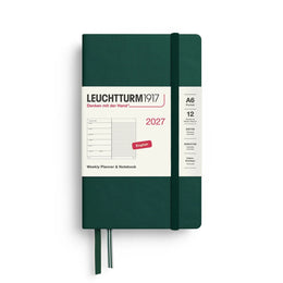 Leuchtturm1917 2027 A6 Weekly Planner & Notebook Pocket - Forest green