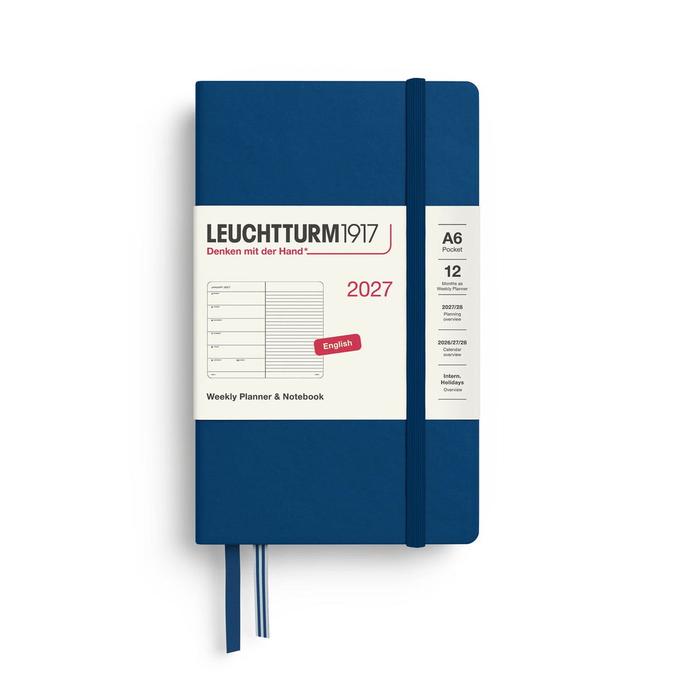 LEUCHTTURM1917 2027 A6 Weekly Planner & Notebook Pocket - Indigo
