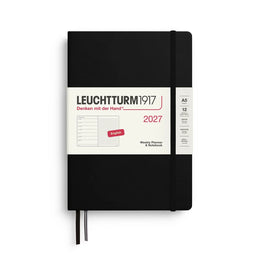 Leuchtturm1917 2027 A5 Weekly Planner & Notebook Dotted - Black