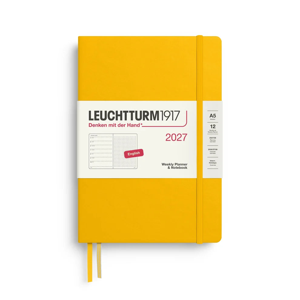 Leuchtturm1917 2027 A5 Weekly Planner & Notebook Dotted - Sunflower