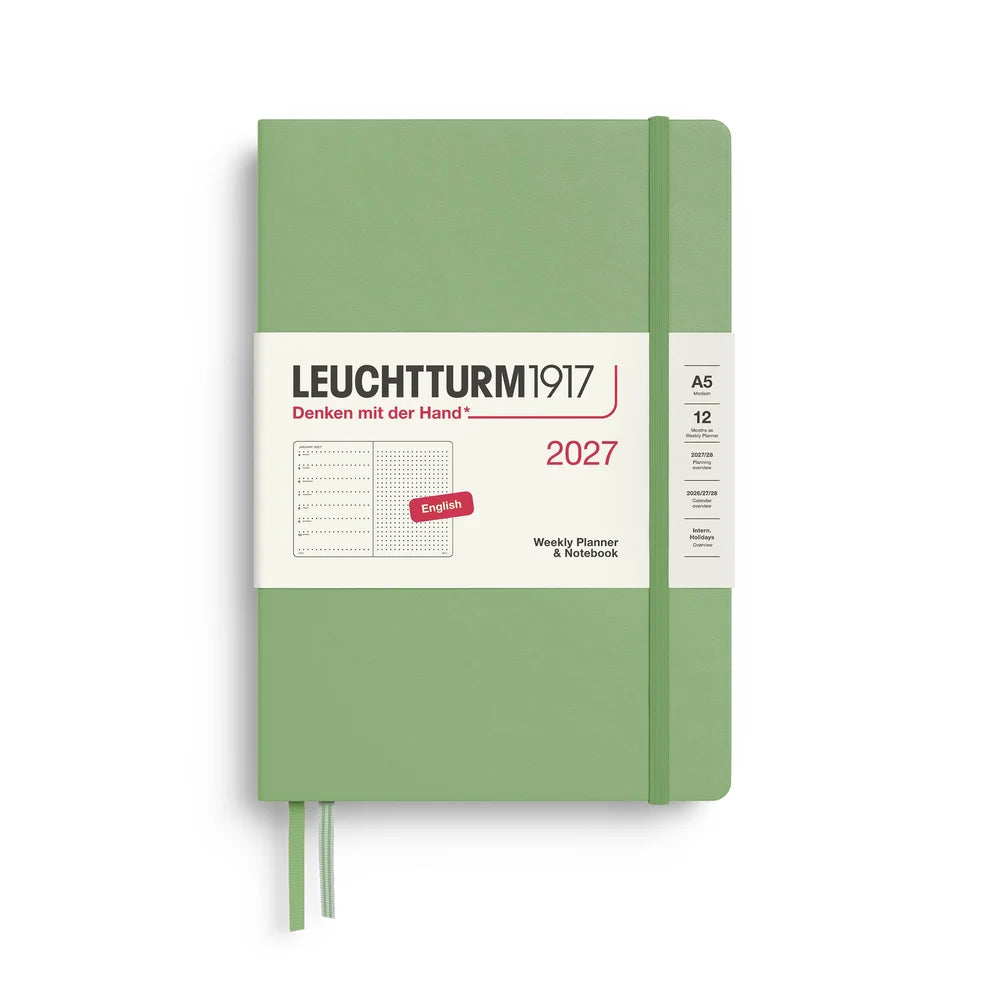 Leuchtturm1917 2027 A5 Weekly Planner & Notebook Dotted - Sage