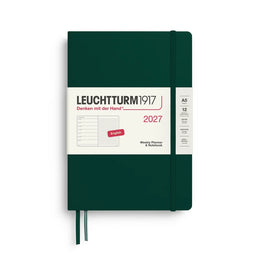 Leuchtturm1917 2027 A5 Weekly Planner & Notebook Dotted - Forest Green