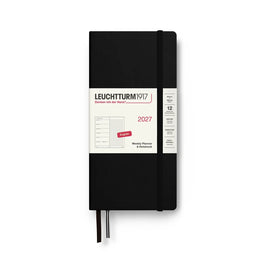LEUCHTTURM1917 2027 Wallet Weekly Planner & Notebook Dotted - Black