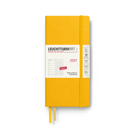 LEUCHTTURM1917 2027 Wallet Weekly Planner & Notebook Dotted - Sunflower