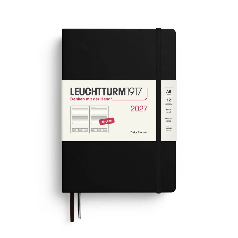 Leuchtturm1917 2027 A5 Daily Planner - Black
