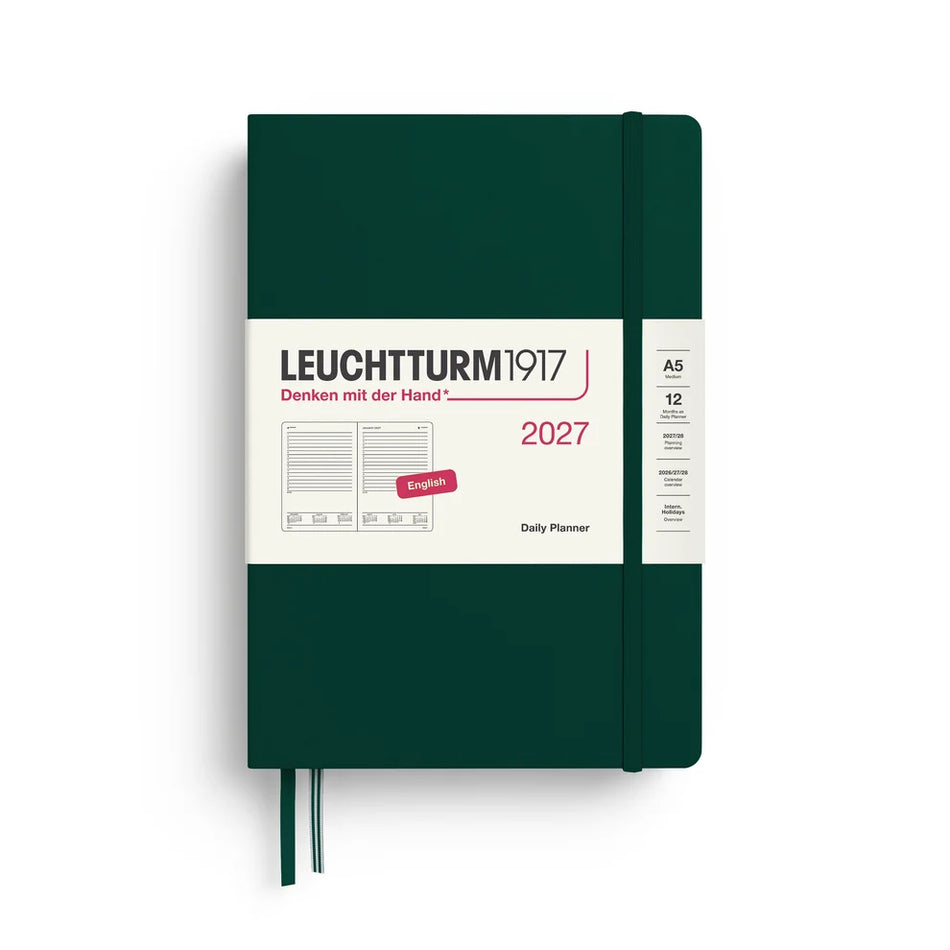 LEUCHTTURM1917 2027 A5 Daily Planner - Forest Green