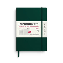 LEUCHTTURM1917 2027 B5 Softcover Monthly Planner w/ Notebook - Forest Green