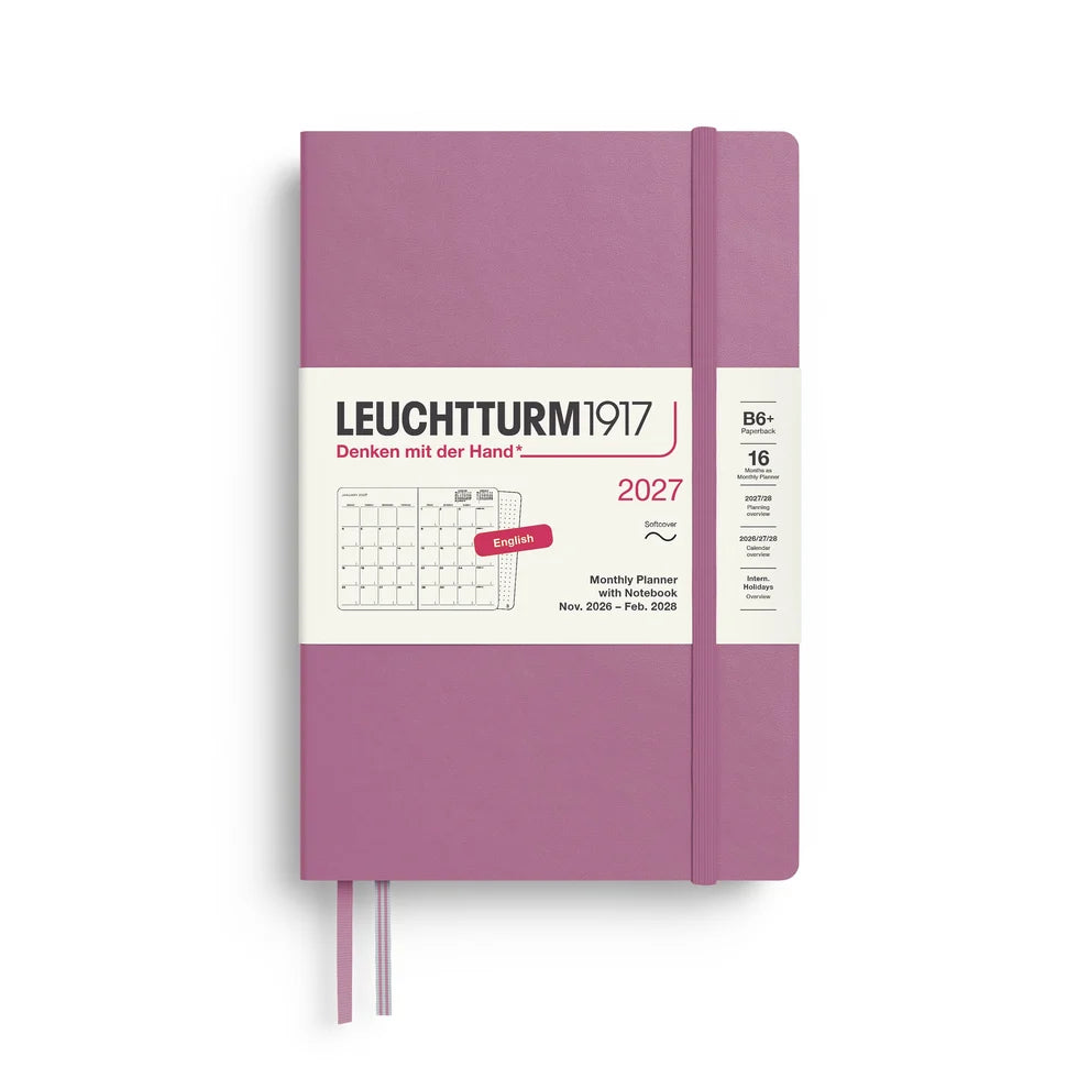 Leuchtturm1917 2027 B6+ Softcover Monthly Planner with Notebook - Dusty Rose