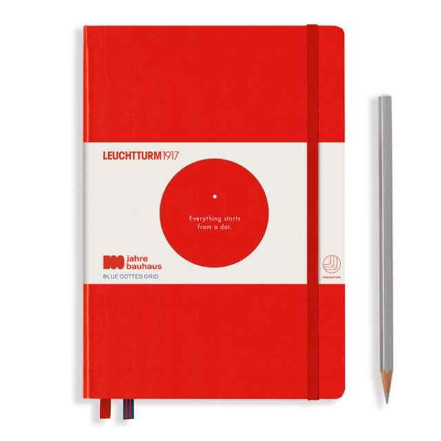LEUCHTTURM1917 Bauhaus 100 Notebook Medium (A5), Hardcover, 251 Numbered Pages - Red