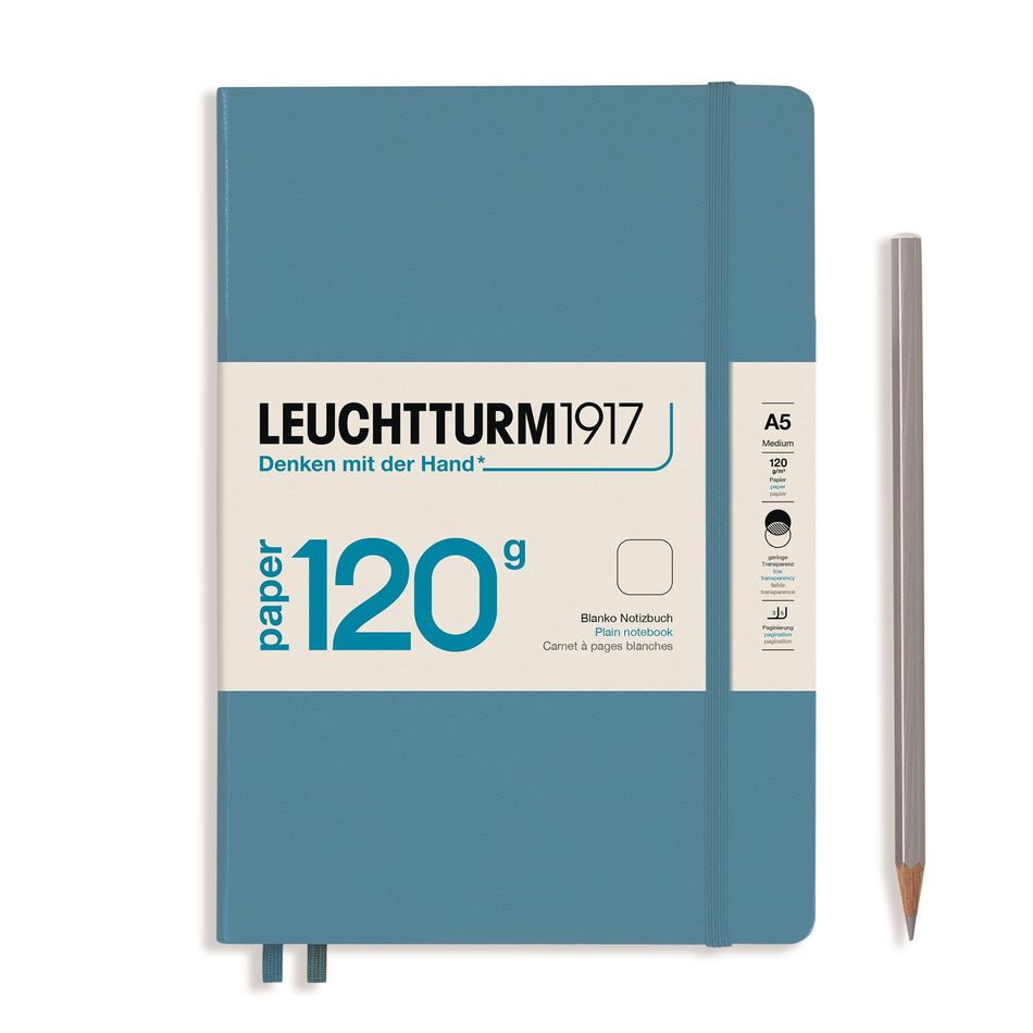 LEUCHTTURM1917 120g Edition Notebook (A5), 203 pages, Plain - Nordic Blue