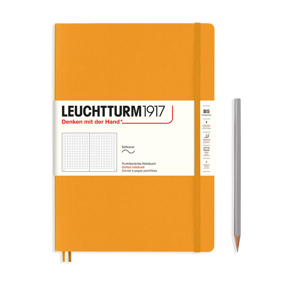 LEUCHTTURM1917 Notebook Composition (B5) Dotted, Softcover, 123 numbered pages - Rising Sun