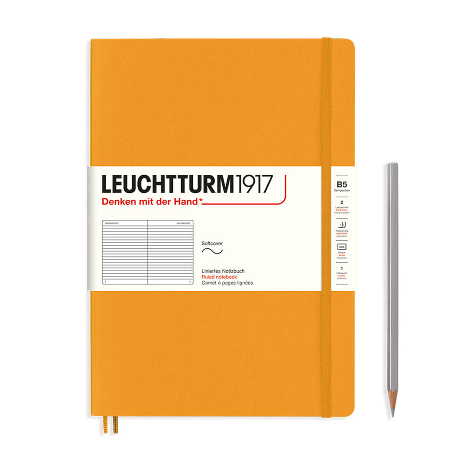 LEUCHTTURM1917 Notebook Composition (B5) Ruled, Softcover, 123 Numbered pages - Rising Sun