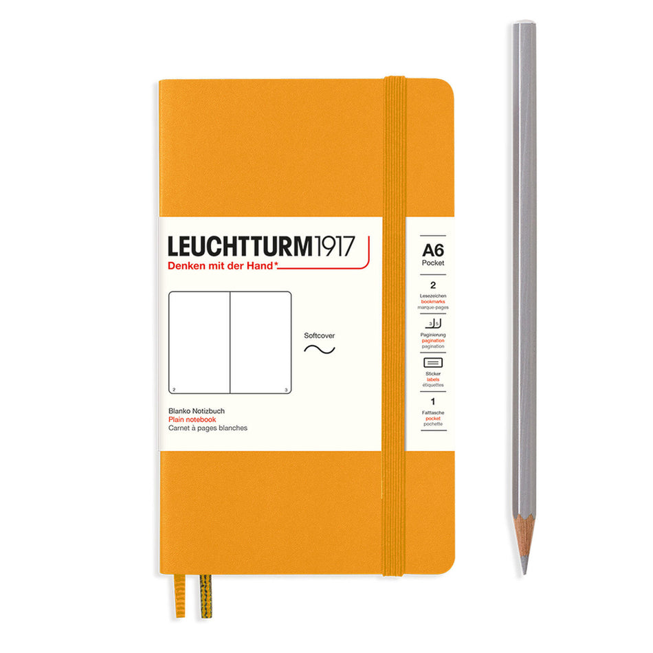 LEUCHTTURM1917 Notebook Softcover Pocket (A6), 123 pages, Plain - Rising Sun
