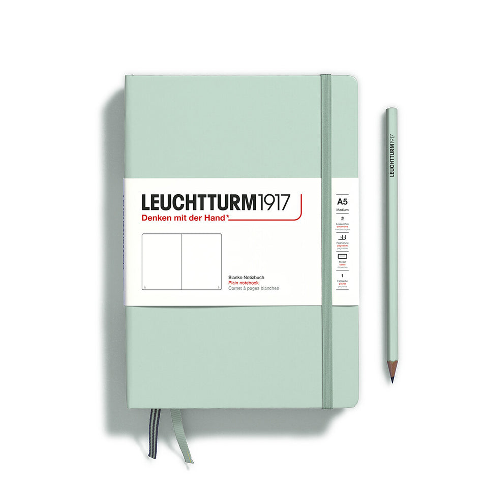 LEUCHTTURM1917 Notebook Hardcover Medium (A5), 251 pages, Plain - Mint Green