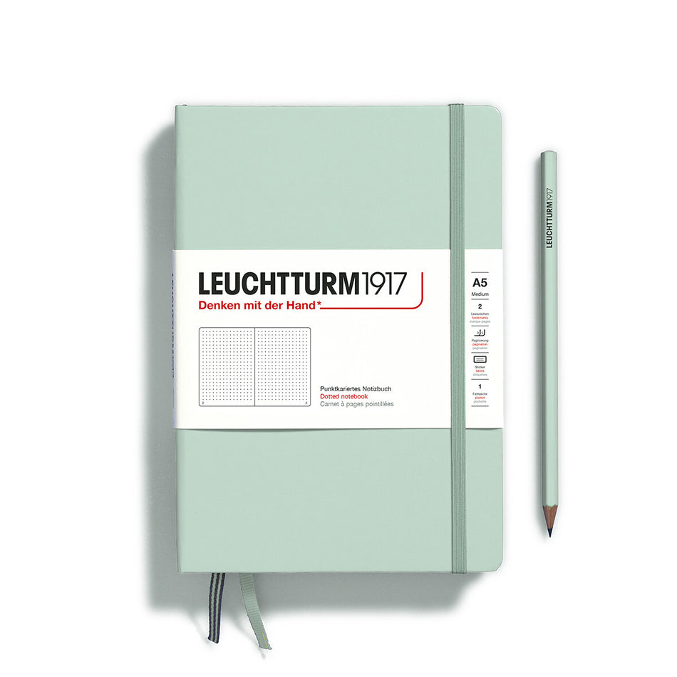 LEUCHTTURM1917 Notebook Hardcover Medium (A5), 251 pages, Dotted - Mint Green
