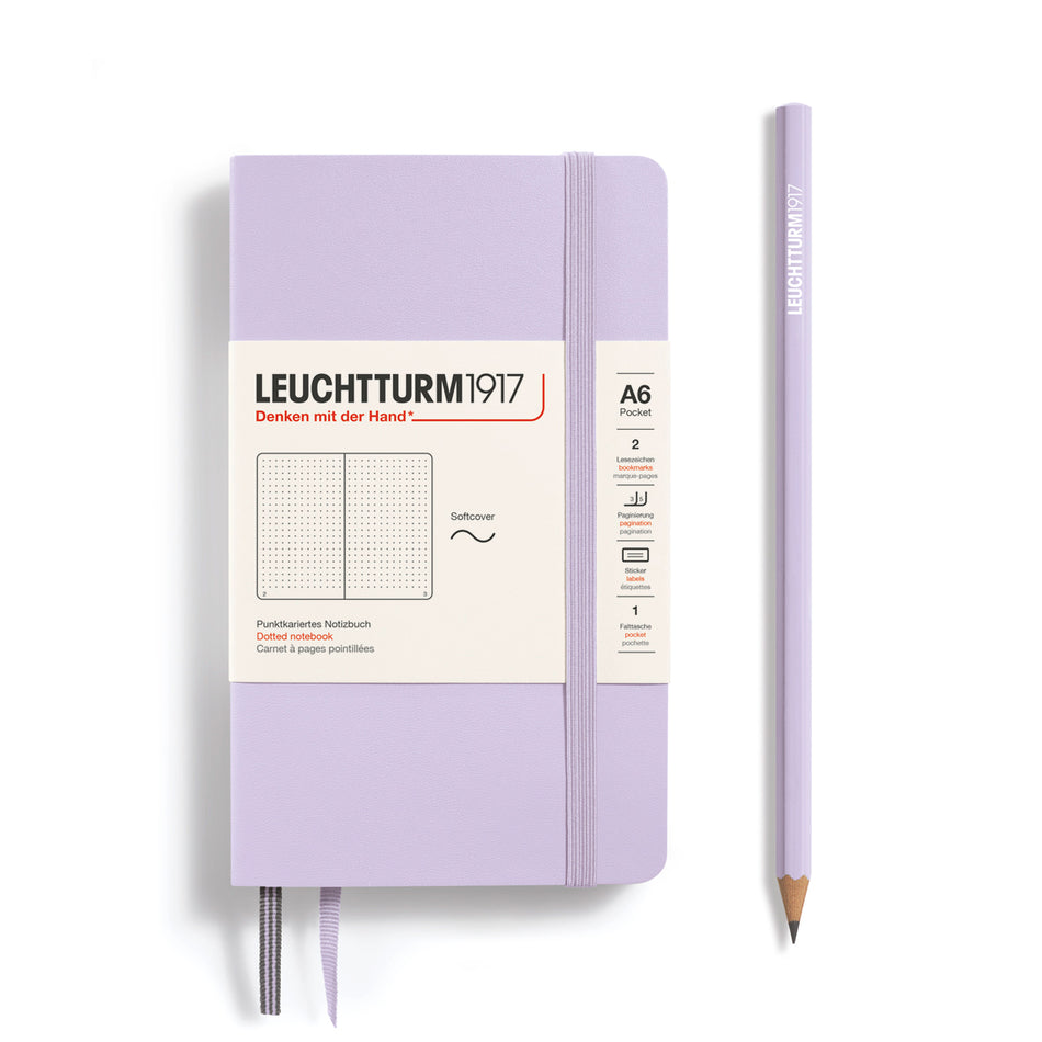 LEUCHTTURM1917 Notebook Softcover Pocket (A6), Dotted, 123 pages, Lilac Purple