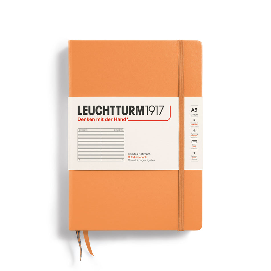 LEUCHTTURM1917 Notebook Hardcover Medium (A5), 251 Pages, Ruled - Apricot
