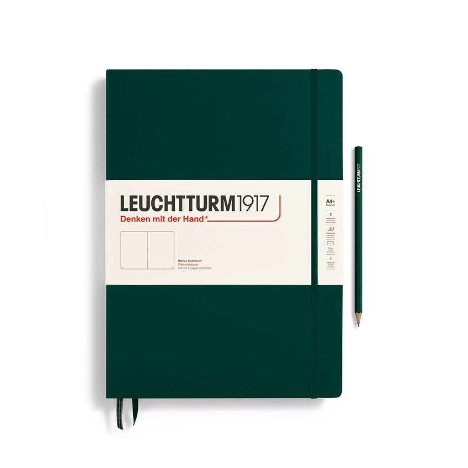 LEUCHTTURM1917 Notebook Hardcover Master Classic (A4+), Plain, 235 pages - Forest Green