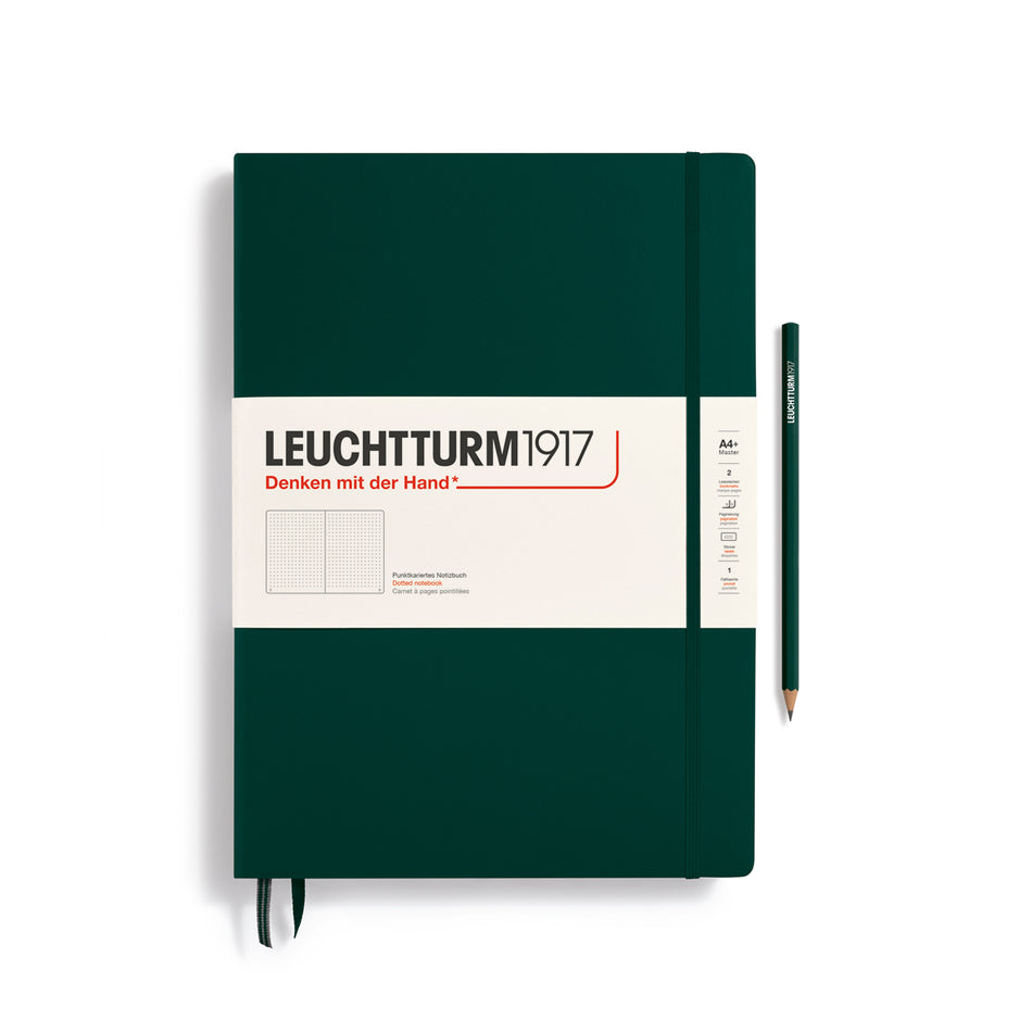 LEUCHTTURM1917 Notebook Hardcover Master Classic (A4+), Dotted, 235 pages - Forest Green