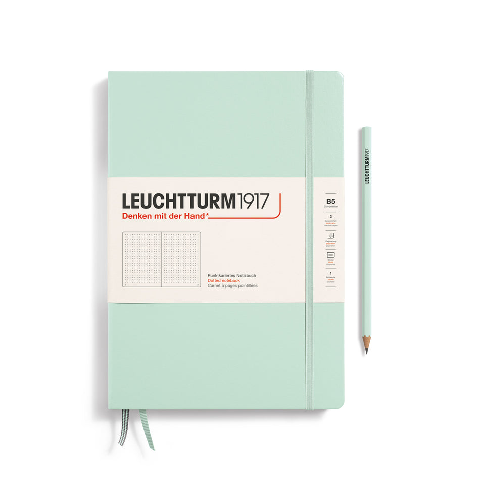 LEUCHTTURM1917 Notebook Hardcover Composition (B5), Dotted, 219 pages, Mint Green