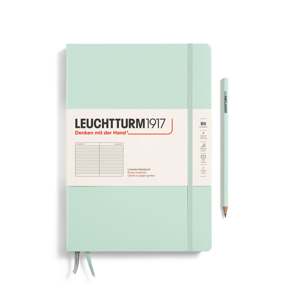 LEUCHTTURM1917 Notebook Hardcover Composition (B5), Ruled, 219 pages - Mint Green