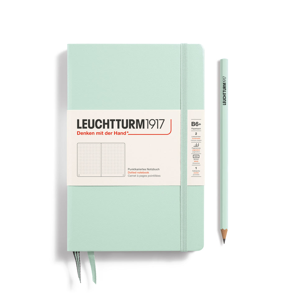 LEUCHTTURM1917 Notebook Hardcover Paperback (B6+), Dotted, 219 pages - Mint Green